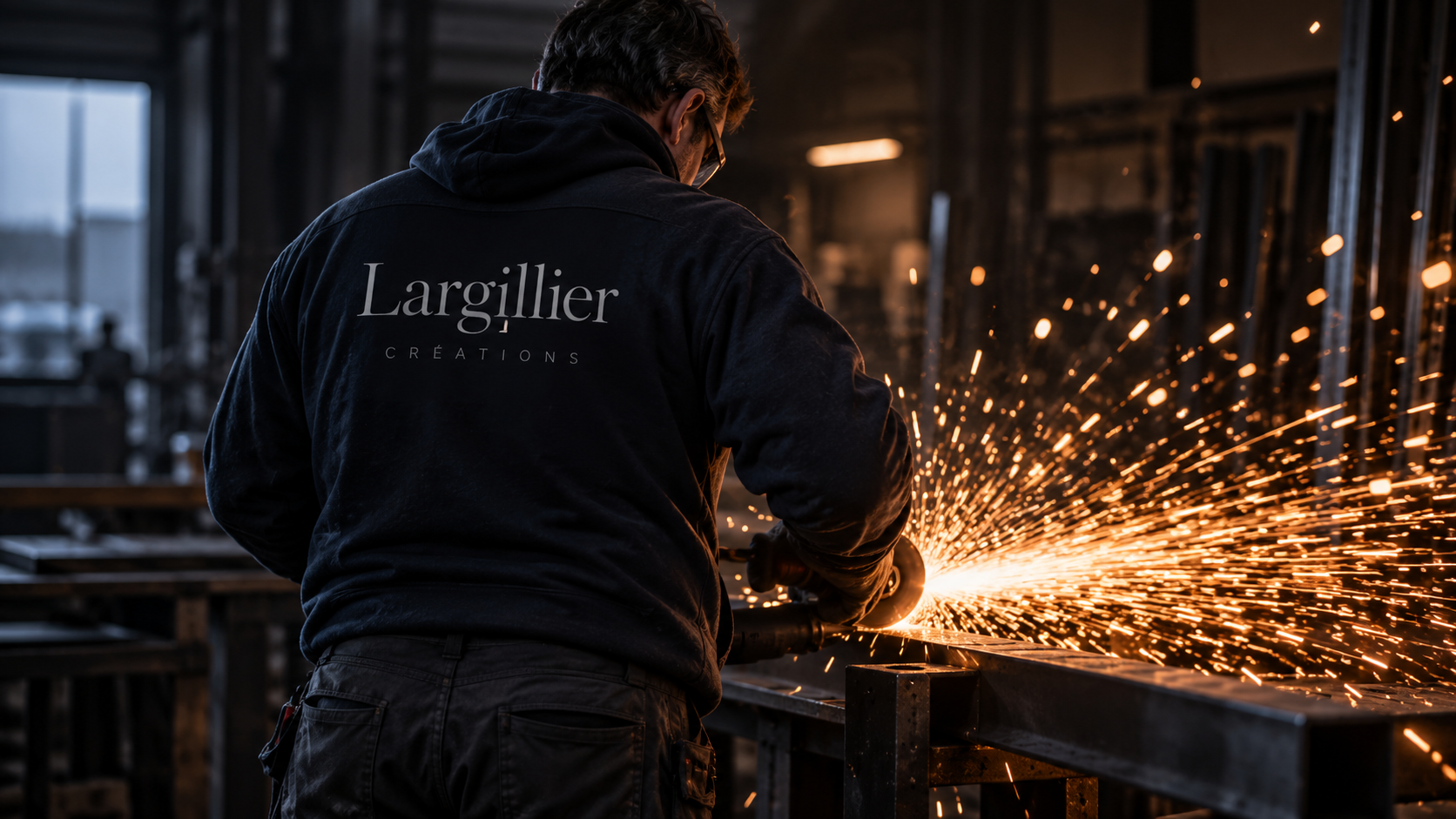 Artisan Largillier travaillant le métal dans l’atelier