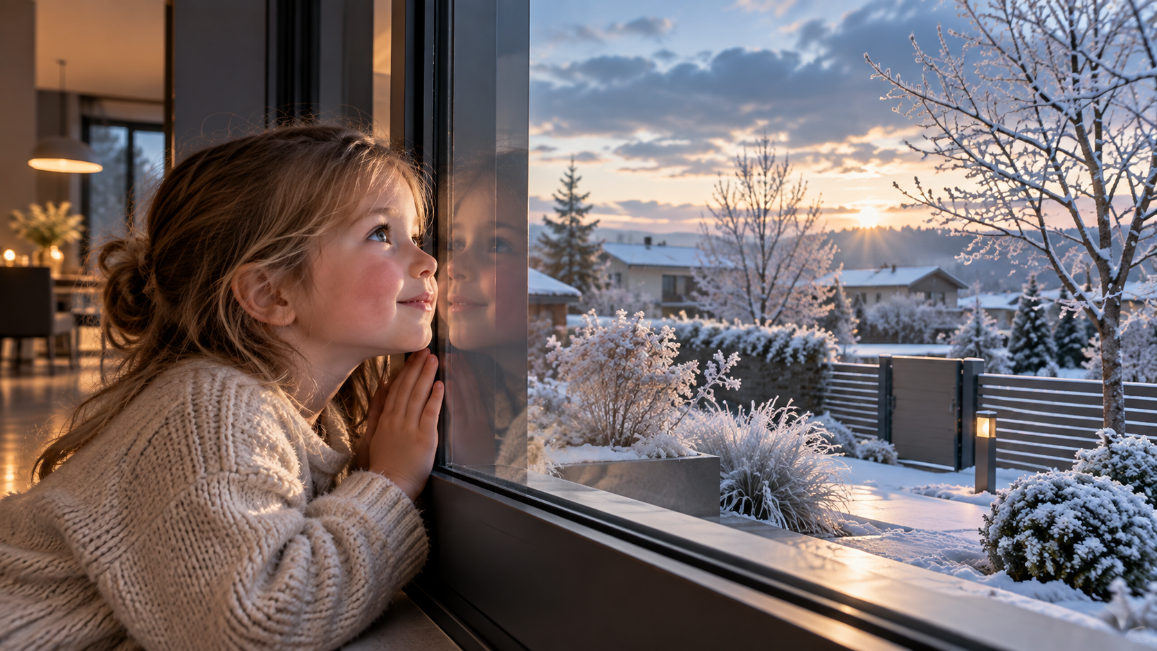 Confort d’une menuiserie performante dans une maison en hiver